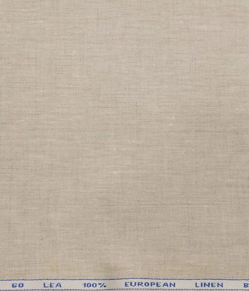 J.Hampstead Men's Tan Beige 60 LEA 100% European Linen Solid Unstitched Suiting Fabric (3 Meter)