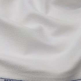 Monza Men's White 100% Superfine Cotton Self Floral Jacquard Shirt Fabric (1.60 M)