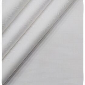 Monza Men's White 100% Giza Cotton Herringbone Weave Shirt Fabric (1.60 M)