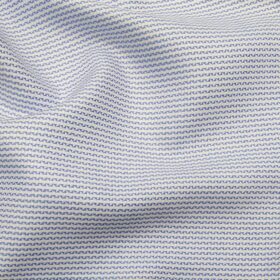 Raymond Men's White 100% Premium Cotton Blue Structured Shirting Fabric (1.80 Meter)