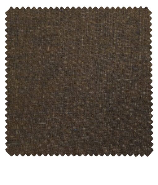 Raymond Men's Dark Brown 100% Pure Linen Self Unstitched Suiting Fabric (3 Meter)