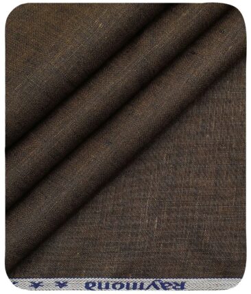 Raymond Men's Dark Brown 100% Pure Linen Self Unstitched Suiting Fabric - Image 5