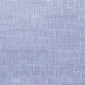Soktas Men's Sky Blue 100% Egyptian Cotton 2 Ply Super 120's Self Checks Shirt Fabric (1.60 M)
