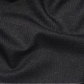 Raymond Dark Grey Polyester Viscose Self Broad Checks Unstitched Suiting Fabric - 3.75 Meter