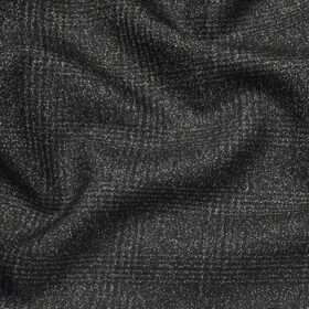 Raymond Grey Polyester Viscose Broad Self Checks Unstitched Suiting Fabric - 3.75 Meter