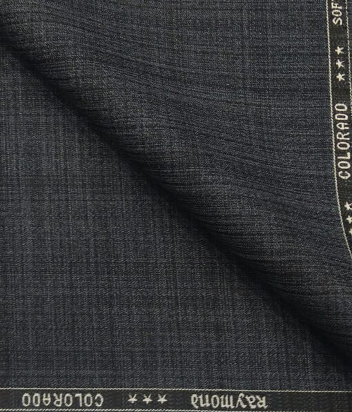 Raymond Pebble Grey Polyester Viscose Self Design Unstitched Suiting Fabric - 3.75 Meter