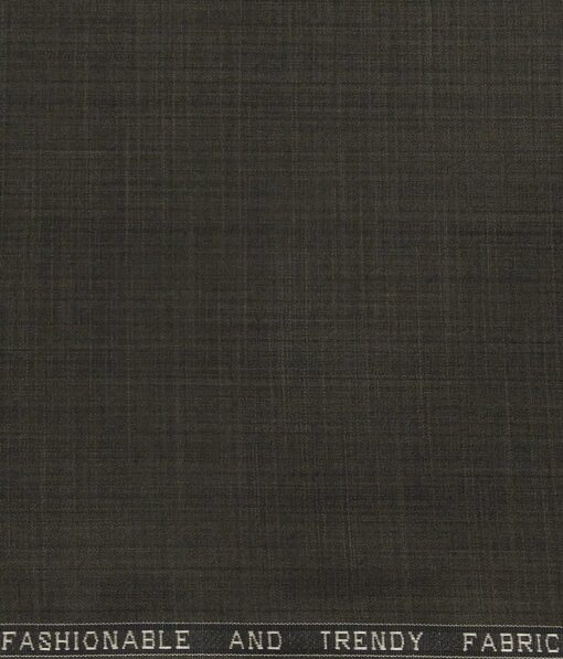 Raymond Dark Bown Polyester Viscose Self Design Unstitched Suiting Fabric - 3.75 Meter