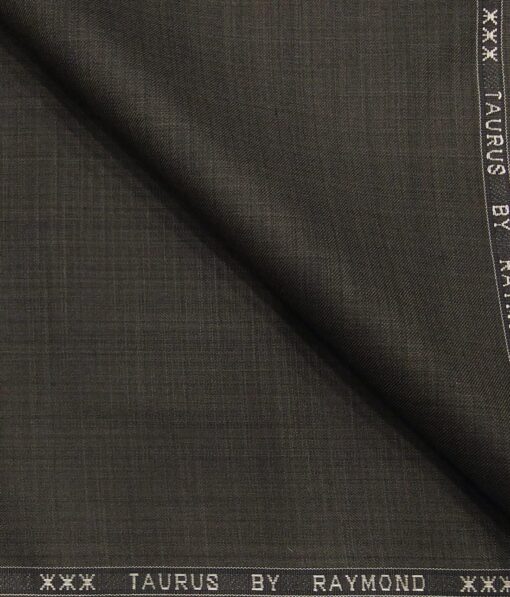 Raymond Dark Bown Polyester Viscose Self Design Unstitched Suiting Fabric - 3.75 Meter
