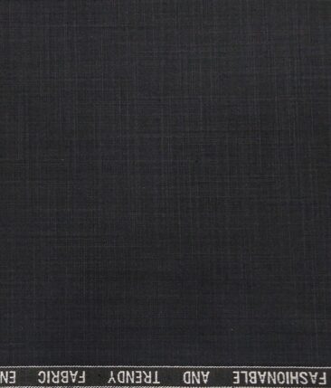Raymond Dark Blueish Grey Polyester Viscose Self Design Unstitched Suiting Fabric - 3.75 Meter