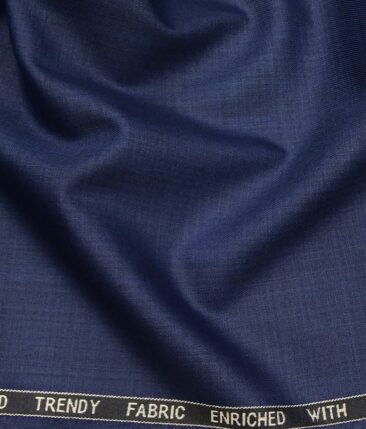 Raymond Royal Blue Polyester Viscose Self Design Unstitched Suiting Fabric - 3.75 Meter