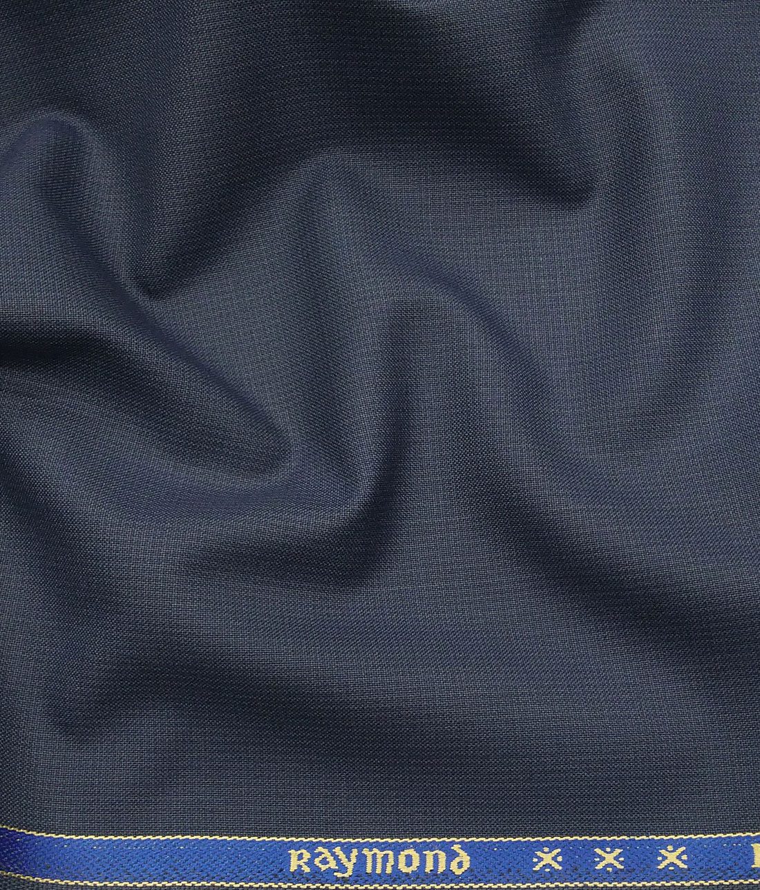 Raymond Aegan Blue Polyester Viscose Self Structured Unstitched Suiting Fabric - 3.75 Meter