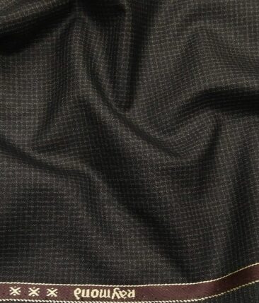 Raymond Blackish Brown Polyester Viscose Self Design Unstitched Suiting Fabric - 3.75 Meter