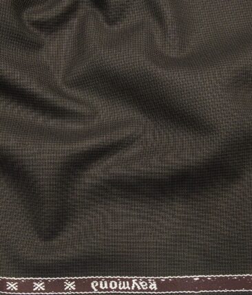 Raymond Coffee Brown  Polyester Viscose Self Structured Unstitched Suiting Fabric - 3.75 Meter