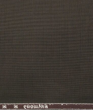 Raymond Coffee Brown  Polyester Viscose Self Structured Unstitched Suiting Fabric - 3.75 Meter