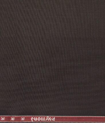 Raymond Dark Choclate Brown  Polyester Viscose Self Structured Unstitched Suiting Fabric - 3.75 Meter