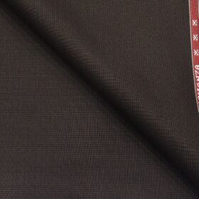 Raymond Dark Choclate Brown  Polyester Viscose Self Structured Unstitched Suiting Fabric - 3.75 Meter