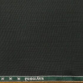 Raymond Dark Green Polyester Viscose Self Checks Unstitched Suiting Fabric - 3.75 Meter