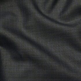 Raymond Dark Blueish Grey Polyester Viscose Self Checks Shiny Unstitched Suiting Fabric - 3.75 Meter