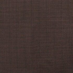 Raymond Pecan Brown Polyester Viscose Self Checks Shiny Unstitched Suiting Fabric - 3.75 Meter