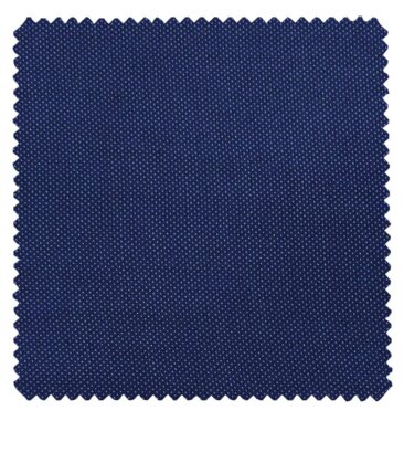 Raymond Bright Royal Blue Polyester Viscose Dotted Strcuture Unstitched Suiting Fabric - 3.75 Meter