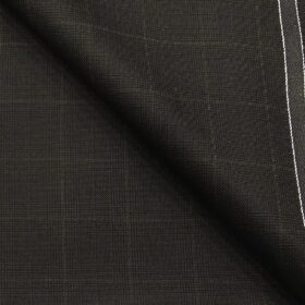 Raymond Dark Brown Polyester Viscose Checks Unstitched Suiting Fabric - 3.75 Meter