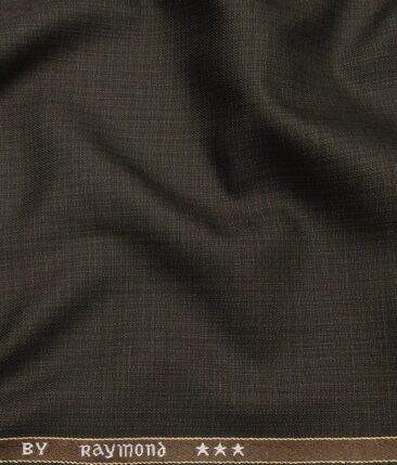 Raymond Dark Brown Polyester Viscose Self Design Unstitched Suiting Fabric - 3.75 Meter