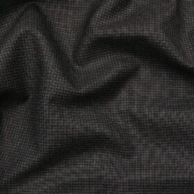 Raymond Blackish Grey Polyester Viscose Houndstooth Strcuture Unstitched Suiting Fabric - 3.75 Meter