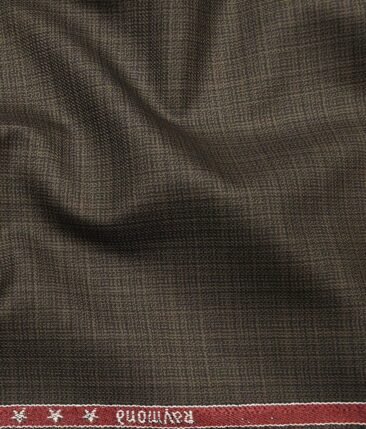 Raymond Coffee Brown Polyester Viscose Self Design Unstitched Suiting Fabric - 3.75 Meter