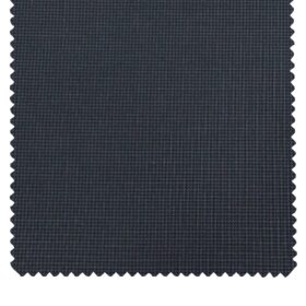 Raymond Dark Blue Polyester Viscose Houndstooth Strcuture Unstitched Suiting Fabric - 3.75 Meter