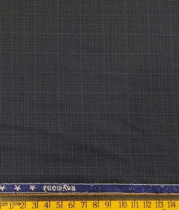 Raymond Dark Grey Polyester Viscose Self Design Unstitched Suiting Fabric - 3.75 Meter