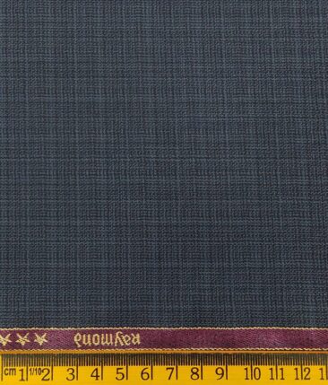 Raymond Spruce Blue Polyester Viscose Self Design Unstitched Suiting Fabric - 3.75 Meter