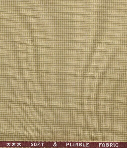 Raymond Beige Polyester Viscose Self Design Unstitched Suiting Fabric - 3.75 Meter