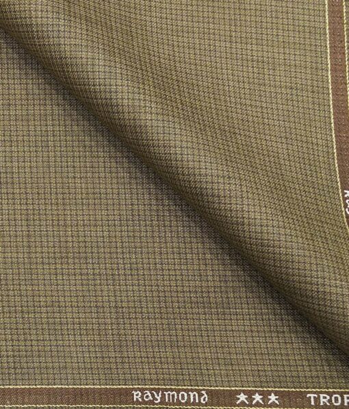 Raymond Light Brown Polyester Viscose Self Design Unstitched Suiting Fabric - 3.75 Meter