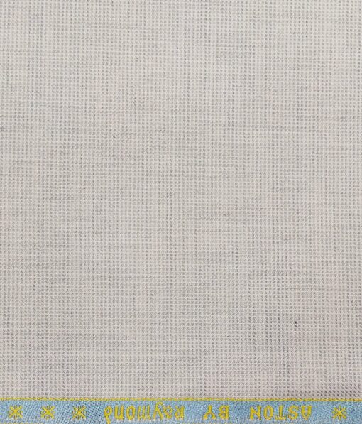Raymond Light Grey Polyester Viscose Self Structured Unstitched Suiting Fabric - 3.75 Meter
