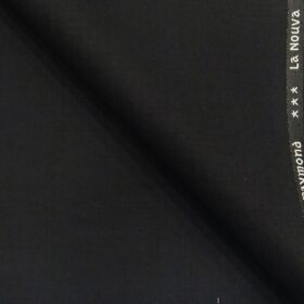 Raymond Black Polyester Viscose Self Checks Unstitched Suiting Fabric - 3.75 Meter