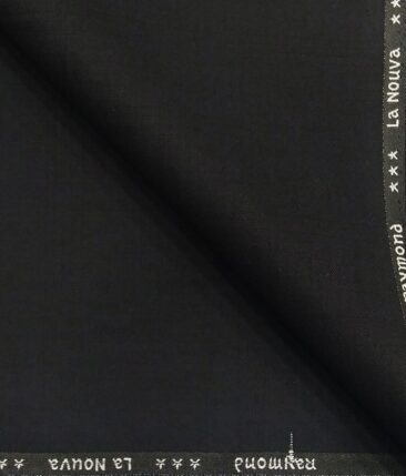 Raymond Black Polyester Viscose Self Checks Unstitched Suiting Fabric - 3.75 Meter