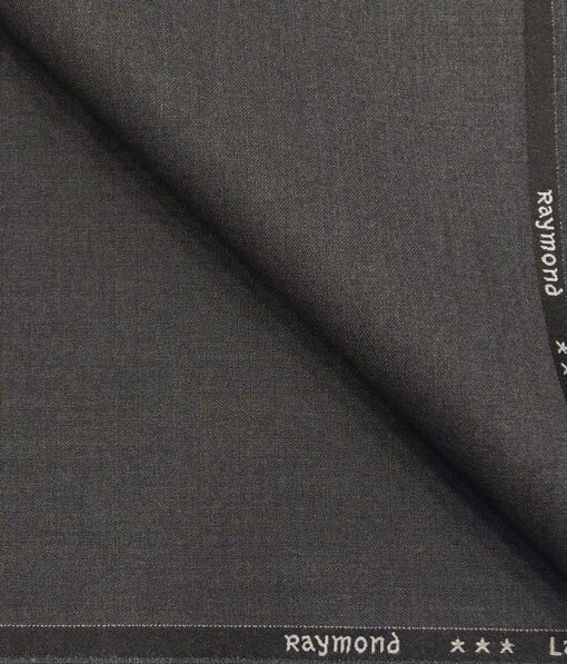 Raymond Worsted Grey Polyester Viscose Self Design Unstitched Suiting Fabric - 3.75 Meter
