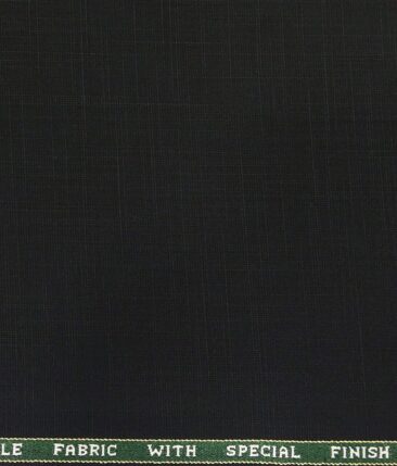 Raymond Black Polyester Viscose Self Design Unstitched Suiting Fabric - 3.75 Meter