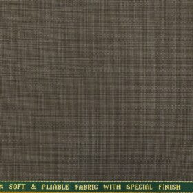 Raymond Brown Polyester Viscose Self Checks Unstitched Suiting Fabric - 3.75 Meter