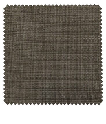Raymond Brown Polyester Viscose Self Checks Unstitched Suiting Fabric - 3.75 Meter
