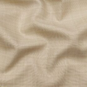 Raymond Cream Polyester Viscose Self Checks Unstitched Suiting Fabric - 3.75 Meter