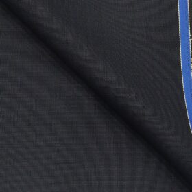 Raymond Dark Blue Polyester Viscose Self Checks Unstitched Suiting Fabric - 3.75 Meter