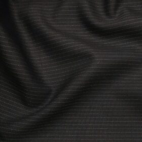 Raymond Blueish Black Polyester Viscose Pin Stripes Unstitched Suiting Fabric - 3.75 Meter