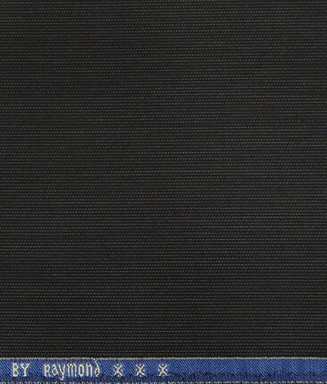 Raymond Blueish Black Polyester Viscose Self Structured Unstitched Suiting Fabric - 3.75 Meter