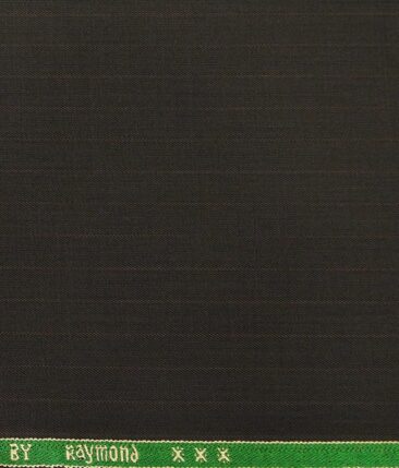 Raymond Dark Brown Polyester Viscose Self Stripes Unstitched Suiting Fabric - 3.75 Meter