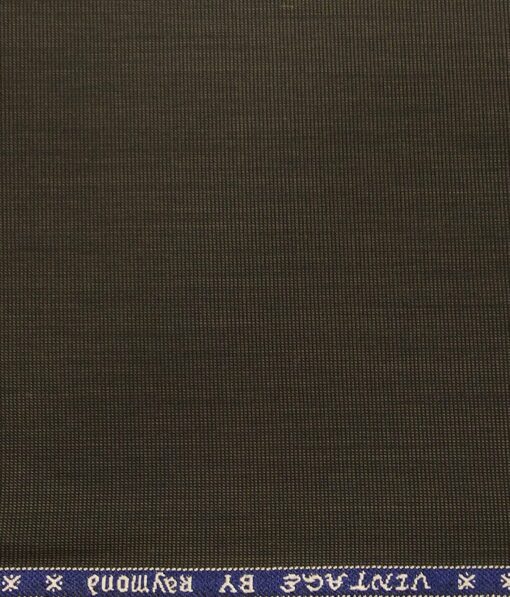 Raymond Dark Coffee Brown Polyester Viscose Structured Unstitched Suiting Fabric - 3.75 Meter