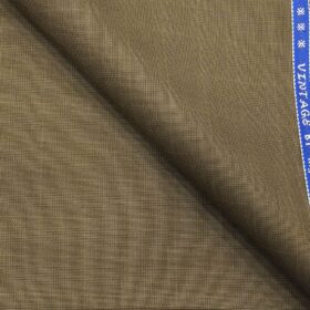 Raymond Khakhi Polyester Viscose Self Checks Unstitched Suiting Fabric - 3.75 Meter