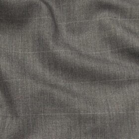 Cadini Italy Men's by Siyaram's Worsted Grey Exotic Terry Rayon Pin Stripes Unstitched Suiting Fabric - 3.75 Meter