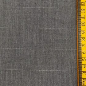 Cadini Italy Men's by Siyaram's Worsted Grey Exotic Terry Rayon Pin Stripes Unstitched Suiting Fabric - 3.75 Meter