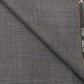Cadini Italy Men's by Siyaram's Grey Self Checks Super 100's 20% Merino Wool Unstitched Trouser or Modi Jacket Fabric (1.30 Mtr)
